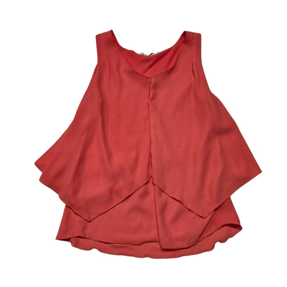 Soft Surroundings Tank Top Women‎ XL Coral Layered Asymmetrical Hem Sleeveless